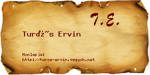 Turós Ervin névjegykártya