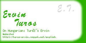 ervin turos business card